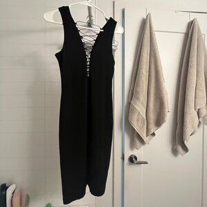 Bardot - Crisscross Lace up Detail Bodycon Dress